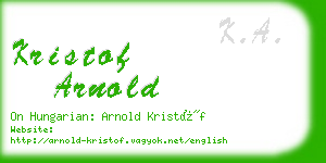 kristof arnold business card